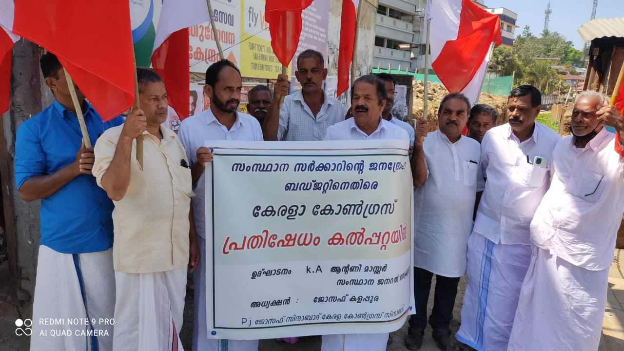 ജനദ്രോഹ ബജറ്റിനെതിരെ കേരളാ കോൺഗ്രസ്സ് ധർണ്ണ നടത്തി