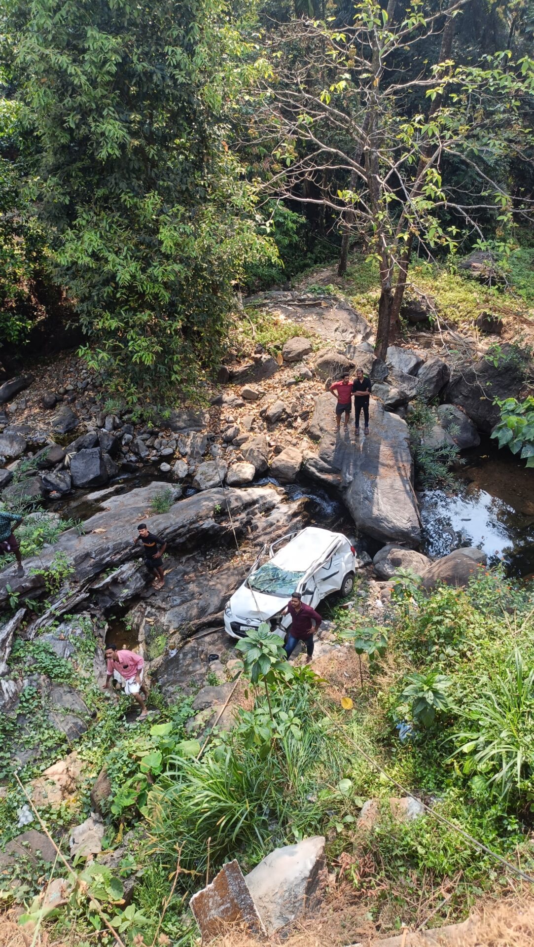 കാർ താഴ്ചയിലേക്ക് മറിഞ്ഞ് അപകടം