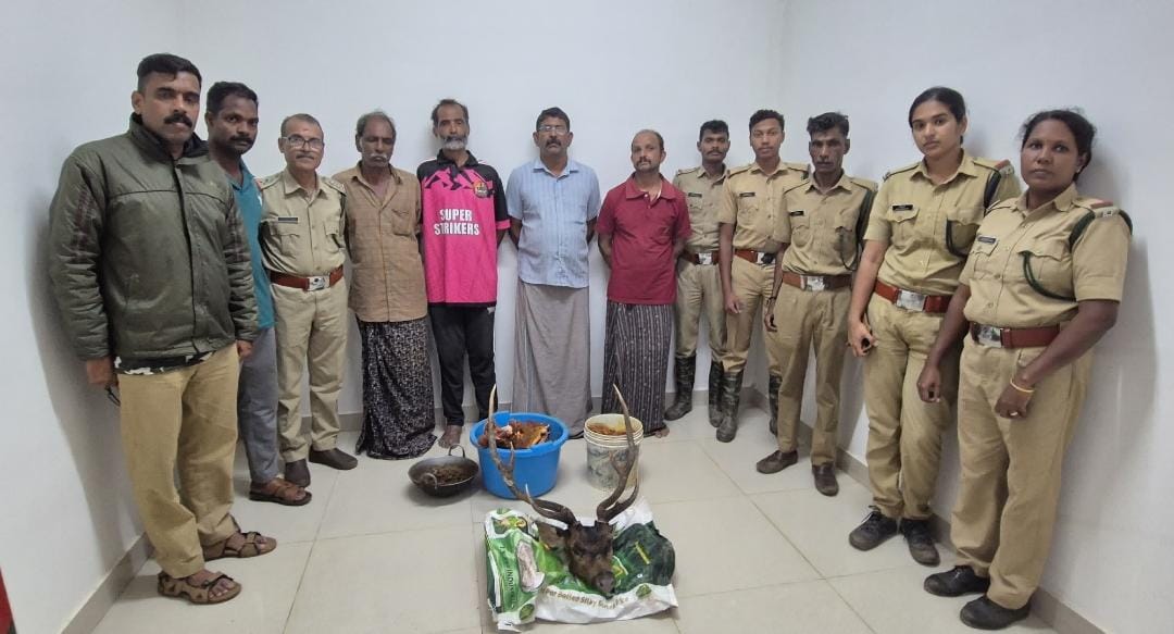 മാനിനെ വേട്ടയാടി കറിവെച്ചു; നാല് പേർ പിടിയിൽ
