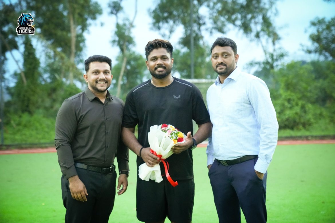 സഞ്ജുവും സാലി സാംസണും കൊച്ചി ബ്ലൂ ടൈഗേഴ്സ് പരിശീലന ക്യാമ്പിൽ എത്തി