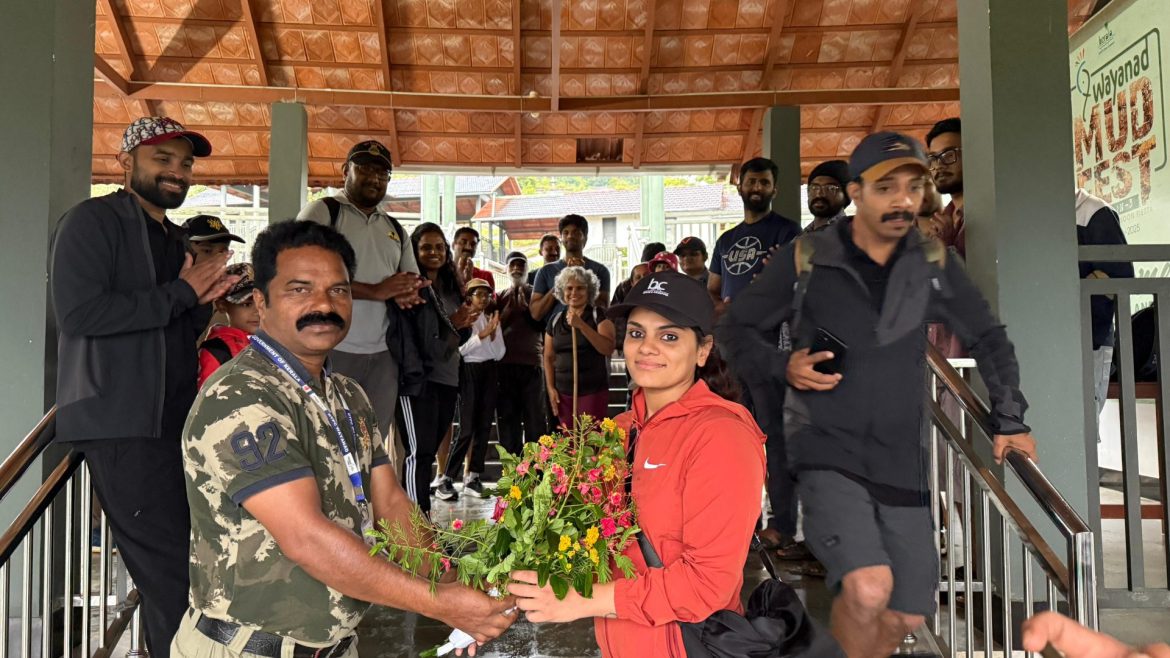 എവറസ്റ്റ്‌ കീഴടക്കിയ ശ്രീഷ രവീന്ദ്രൻ ചീങ്ങേരി മലയിലെത്തി:വയനാടിന്റെ ഊഷ്മള വരവേൽപ്പ്