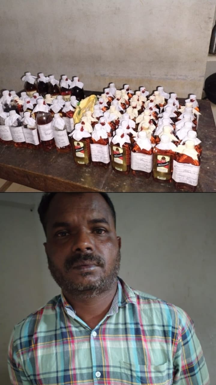 വില്പനയ്ക്കായി സൂക്ഷിച്ചു വെച്ച മദ്യം പിടികൂടി:ഒരാൾ അറസ്റ്റിൽ