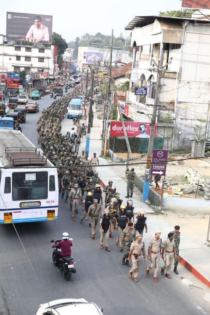 നിയമസഭാ തെരഞ്ഞെടുപ്പ്:കല്‍പ്പറ്റയില്‍ പോലീസ്-കേന്ദ്ര സേന റൂട്ട് മാര്‍ച്ച് നടത്തി